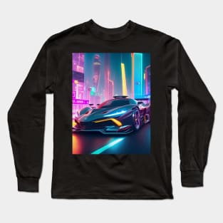 Asian Neon Velocity: Futuristic Thrill Ride Long Sleeve T-Shirt